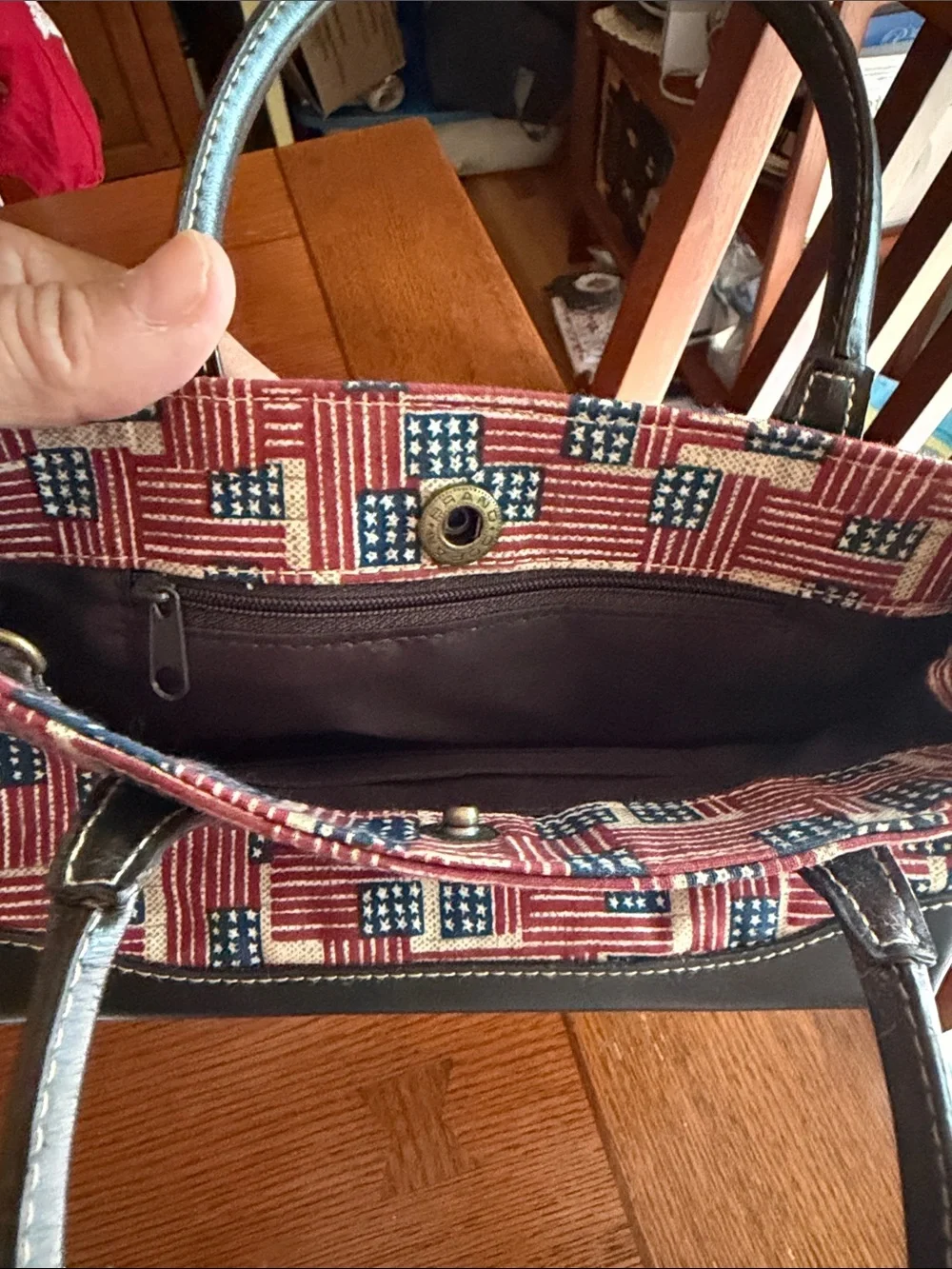 Longaberger Patriotic Red, White & Blue Tote Handbag